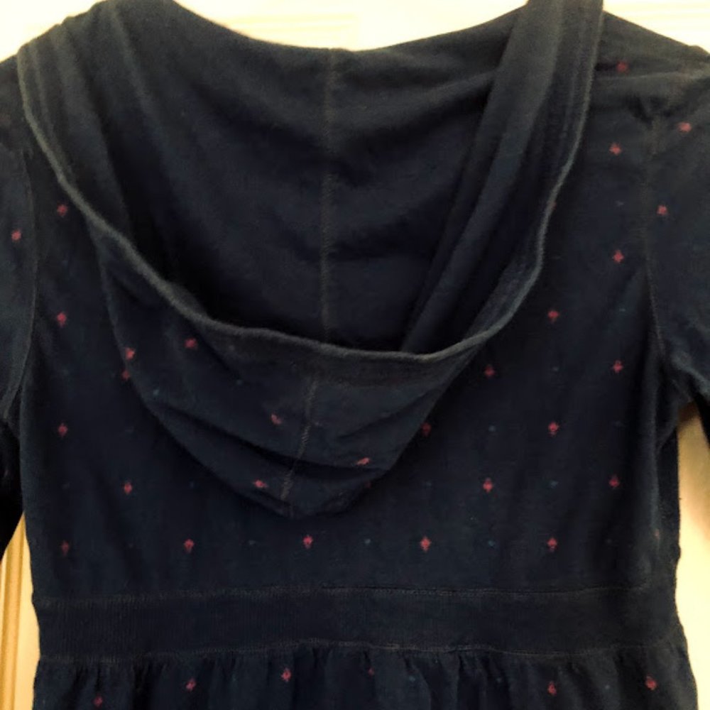 AMERICAN EAGLE blue blouse / top w hood, M - Picture 7 of 14